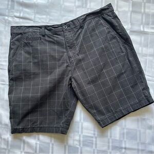 Kenneth Cole Dark Grey Checkered Flat Front Shorts